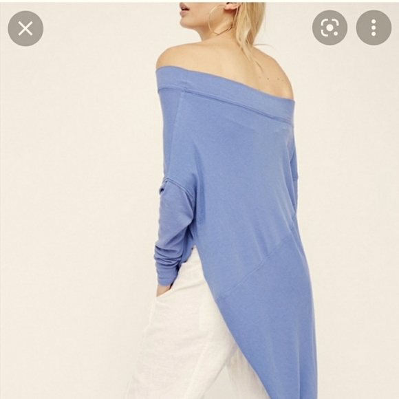 Free People "Sky" periwinkle off the shoulder top - Picture 2 of 6